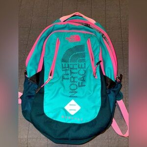 NORTHFACE backpack-USED pink & teal color